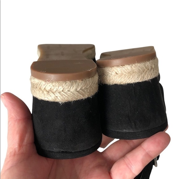 Marc Fisher Black Suede Platform Espadrille Slingback Sandals Size 10 - Picture 13 of 14